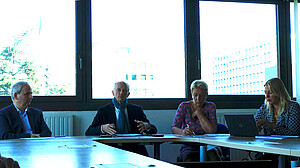 Lors d'un point presse organisé jeudi 28 septembre, Michel de Mathelin, Michel Deneken, Catherine Florentz et Audrey Kost ont esquissé les perspectives d'application du projet Sens§us. © AT